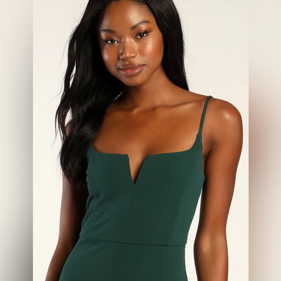 Lulus Chic Contender Emerald Green Notch Neck Maxi Dress - worn once! - Picture 4 of 6